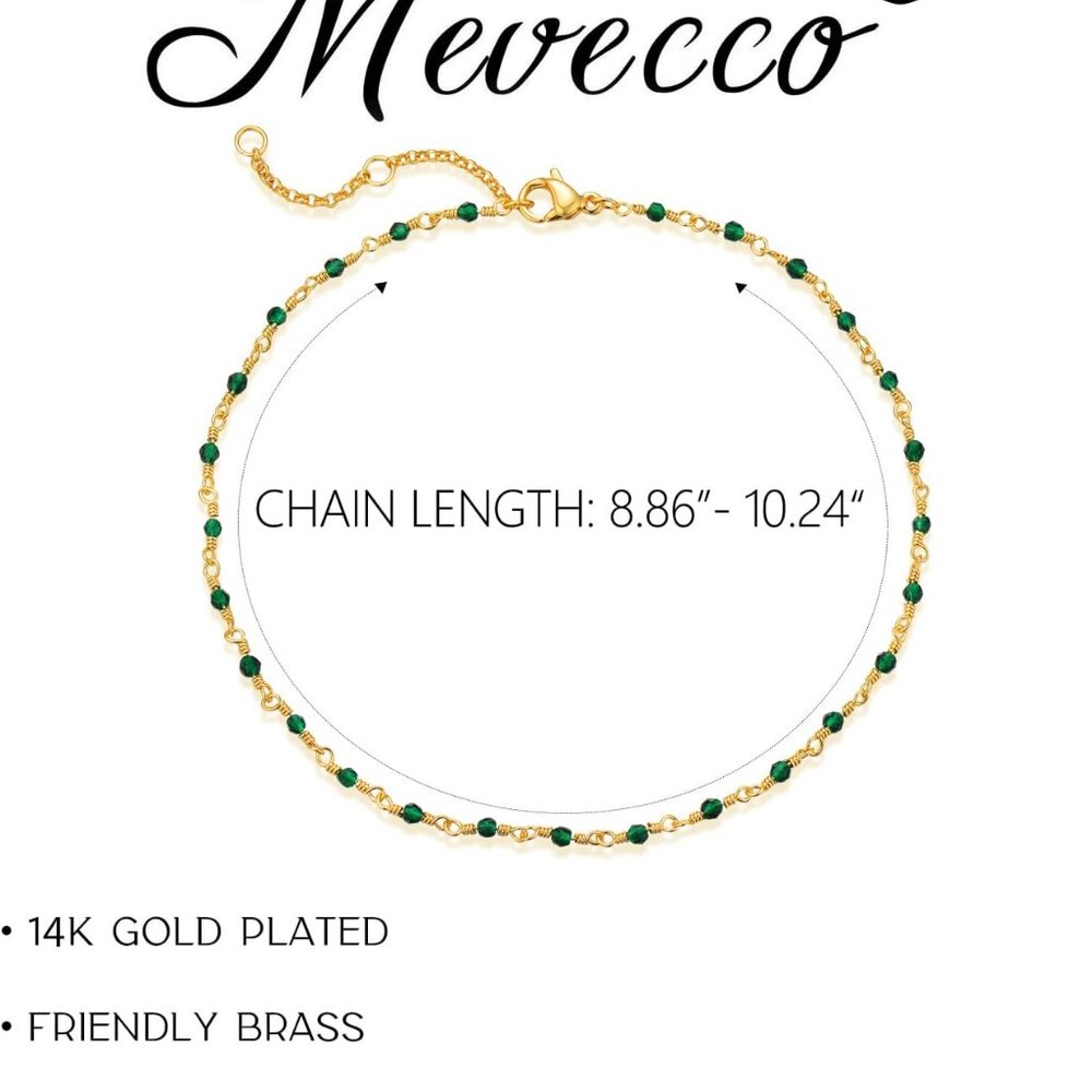 Anklet for Women Gold Chain 14K Gold Plated Dainty Boho Beach Summer Simple Foot - Picture 4 of 7